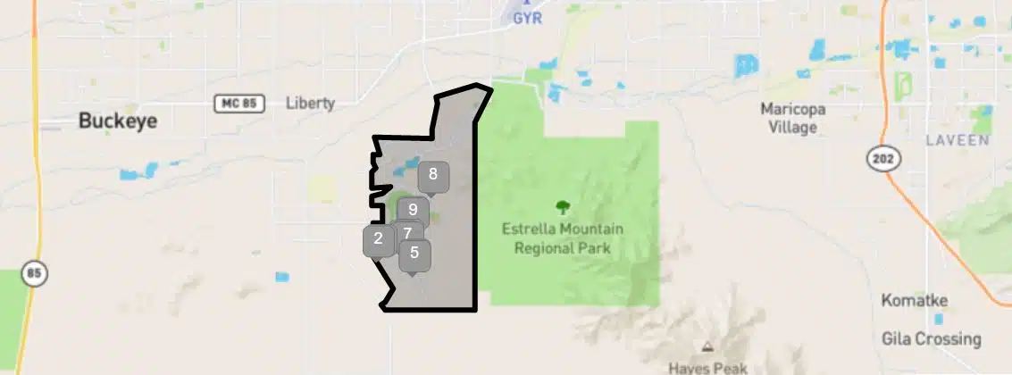 ESTRELLA MOUNTAIN NEW HOMES FOR SALE MAP